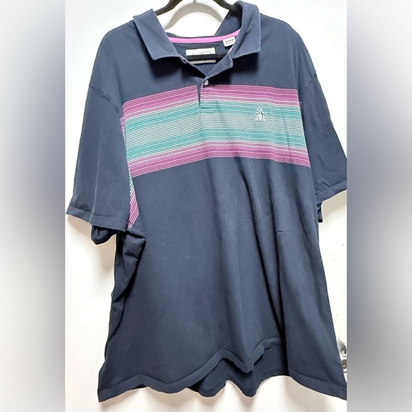 Original Penguin By MunsingWear Mens Polo Shirt with Striped Detail - Picture 1 of 3